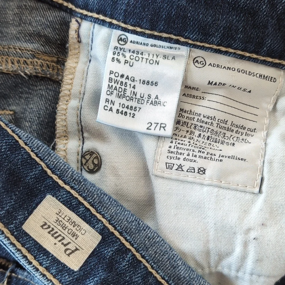 AG Prima Cigarette Ankle Jeans 27 11 Year Wash SLA - Picture 10 of 11